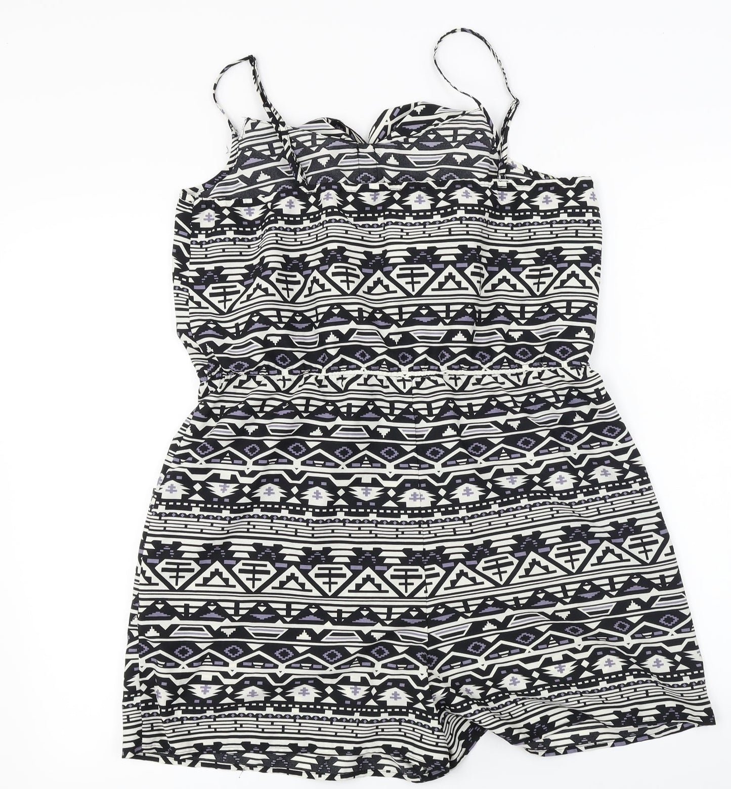 Oasis  Womens Black Herringbone  Jumpsuit One-Piece Size 8