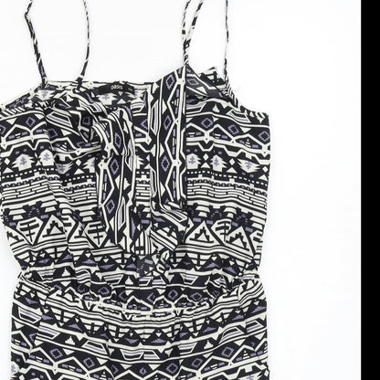 Oasis  Womens Black Herringbone  Jumpsuit One-Piece Size 8