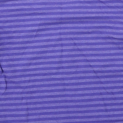 Tinkerbell  Girls Purple Striped  Basic T-Shirt Size 7-8 Years