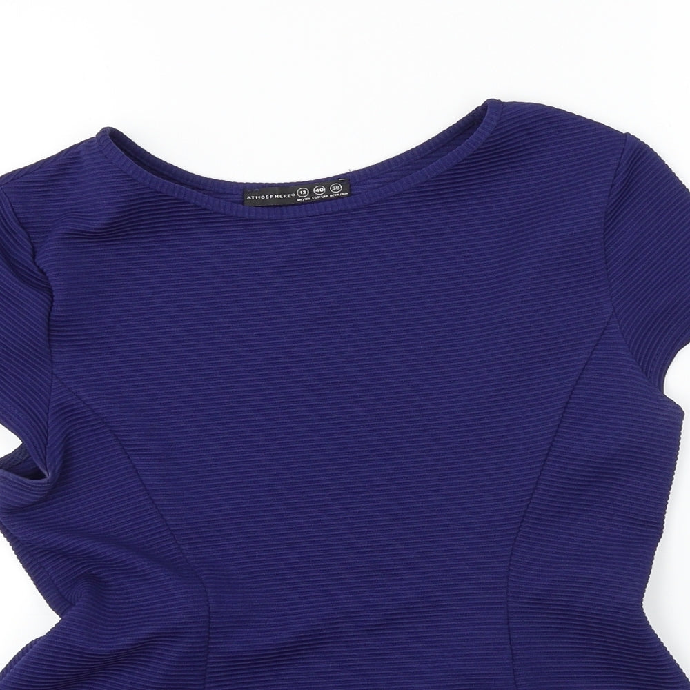 Womens UK Size 12 Atmosphere Blue Basic Blouse