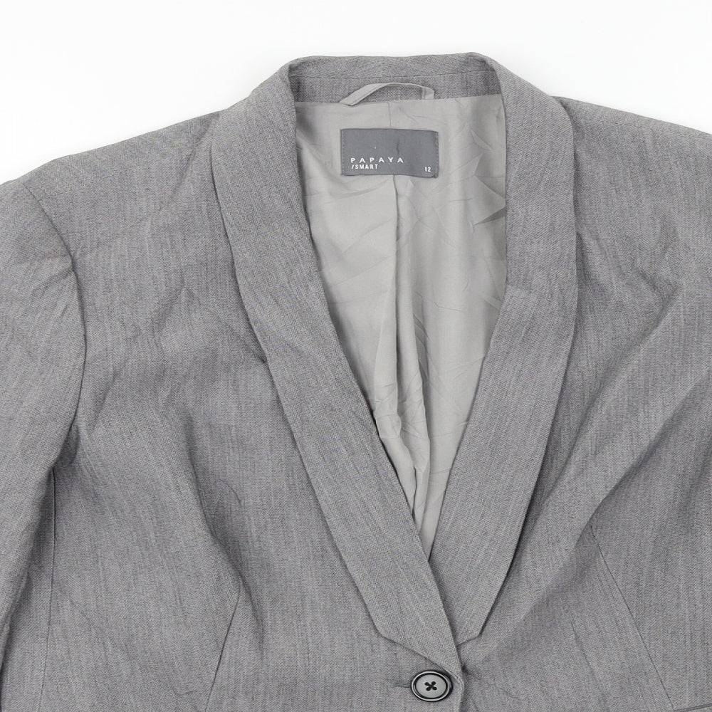Papaya  Womens Grey   Jacket Blazer Size 12