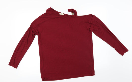 Papaya  Womens Red   Basic T-Shirt Size 12