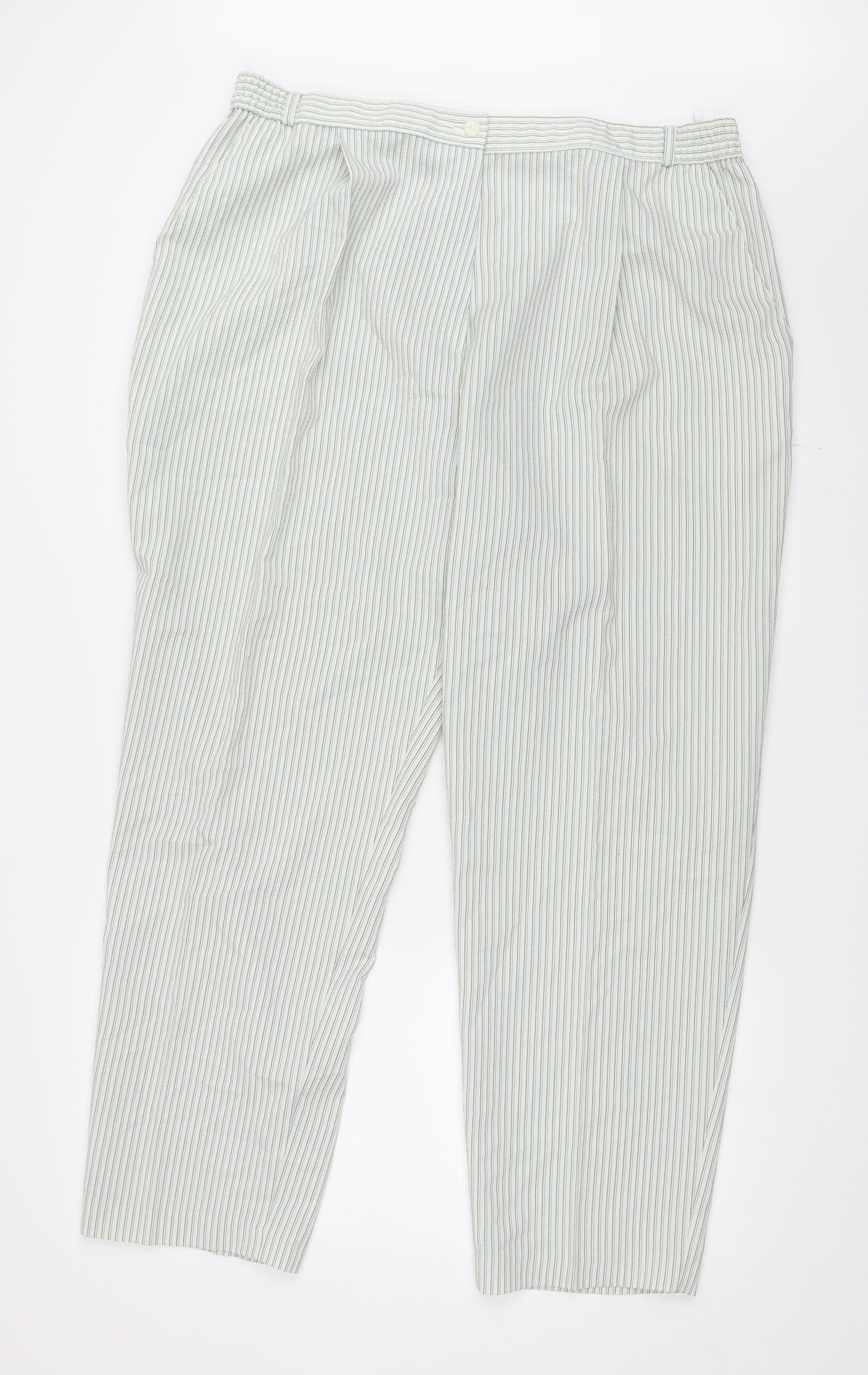 Womens UK Size 20 Marks and Spencer Regular Fit Capri Green Trousers