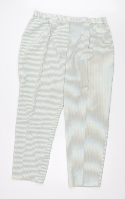 Womens UK Size 20 Marks and Spencer Regular Fit Capri Green Trousers