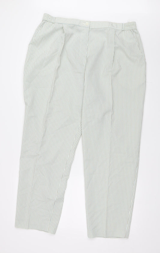 Womens UK Size 20 Marks and Spencer Regular Fit Capri Green Trousers