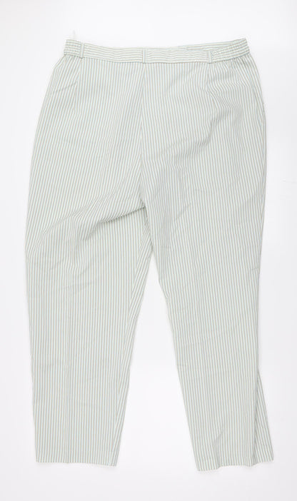 Womens UK Size 20 Marks and Spencer Regular Fit Capri Green Trousers