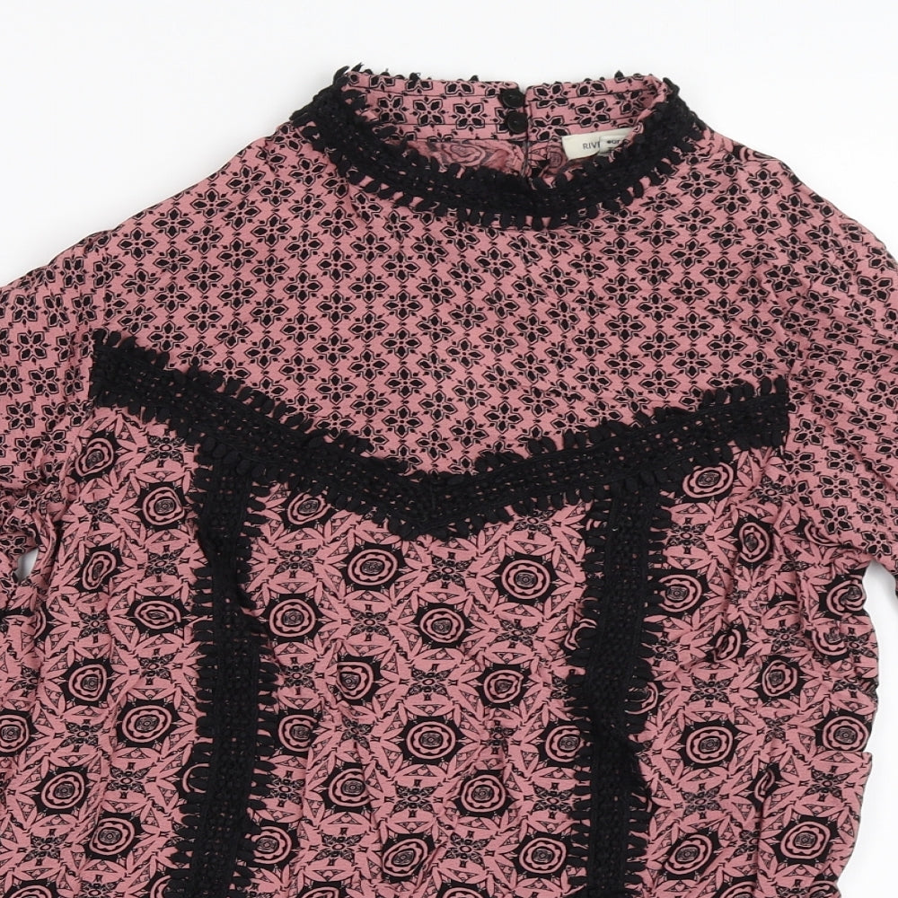 Womens UK Size 6 River Island Pink Basic Blouse