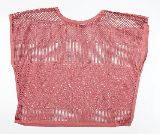 Womens UK Size L Atmosphere Pink Basic T-Shirt