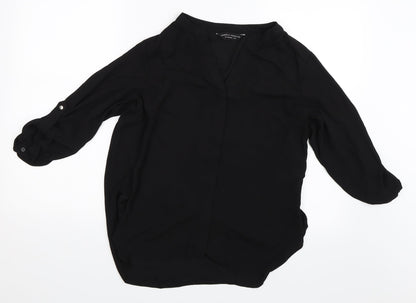 Womens UK Size 10 Dorothy Perkins Black Basic Button-Up
