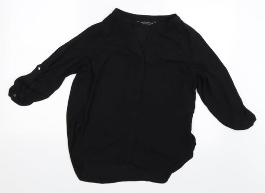 Womens UK Size 10 Dorothy Perkins Black Basic Button-Up