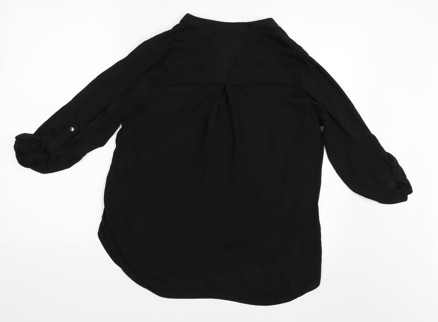 Womens UK Size 10 Dorothy Perkins Black Basic Button-Up