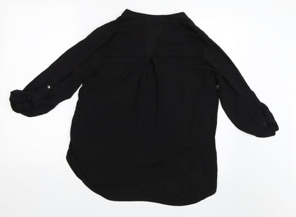 Womens UK Size 10 Dorothy Perkins Black Basic Button-Up