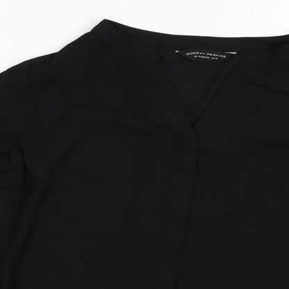 Womens UK Size 10 Dorothy Perkins Black Basic Button-Up