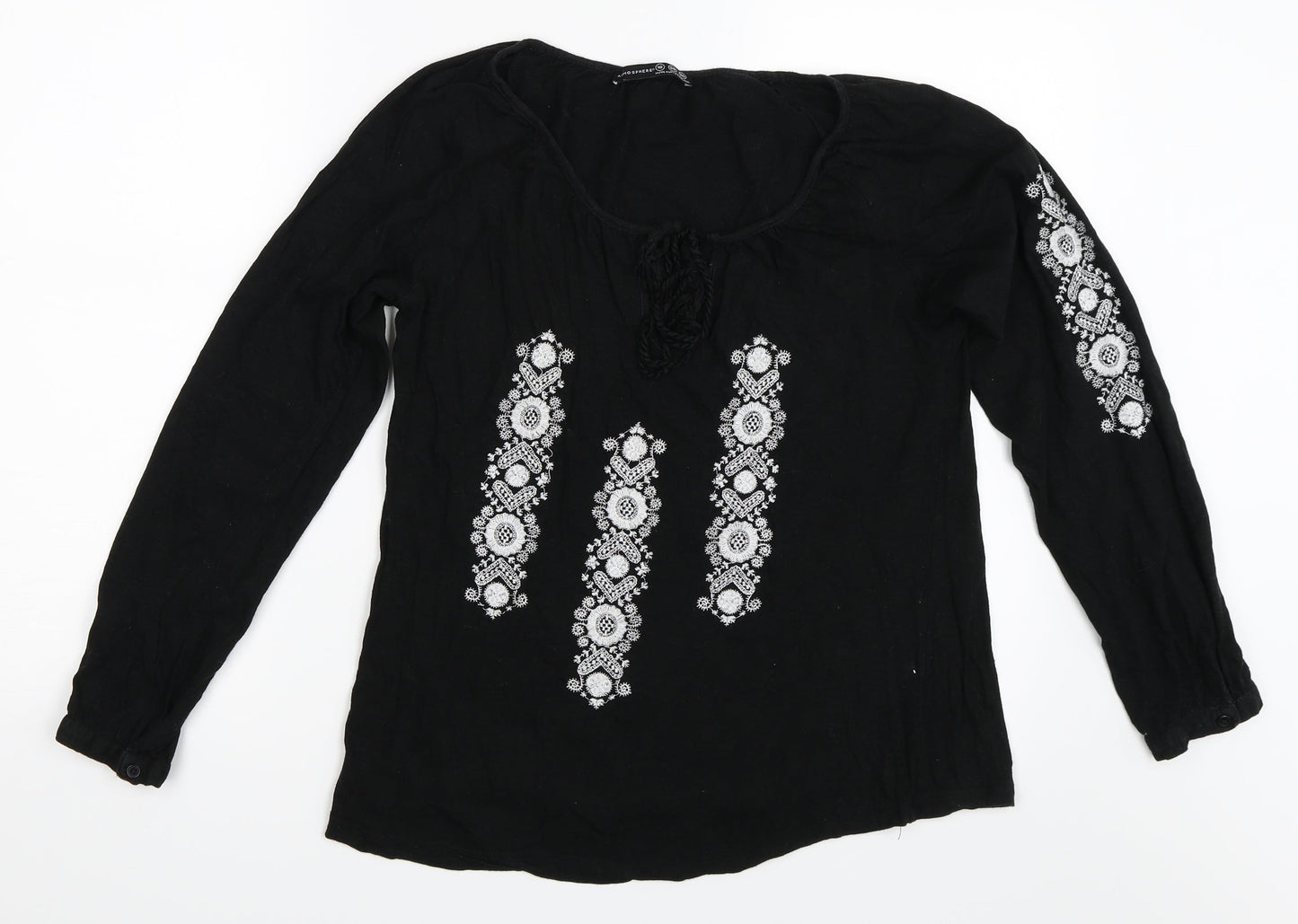 Womens UK Size 10 Atmosphere Black Basic T-Shirt