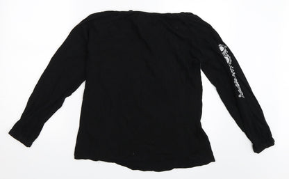 Womens UK Size 10 Atmosphere Black Basic T-Shirt