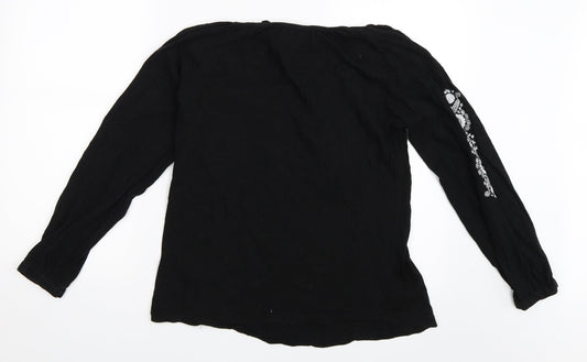 Womens UK Size 10 Atmosphere Black Basic T-Shirt