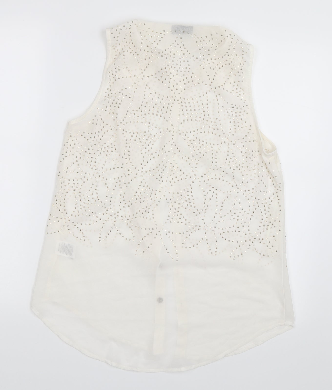 Womens UK Size 10 Dotti White Basic Button-Up