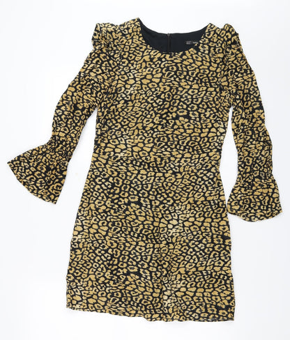 Zara Womens Beige Animal Print  Mini  Size S