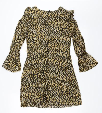 Zara Womens Beige Animal Print  Mini  Size S