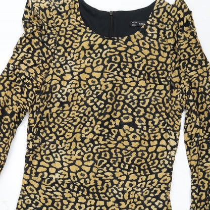 Zara Womens Beige Animal Print  Mini  Size S