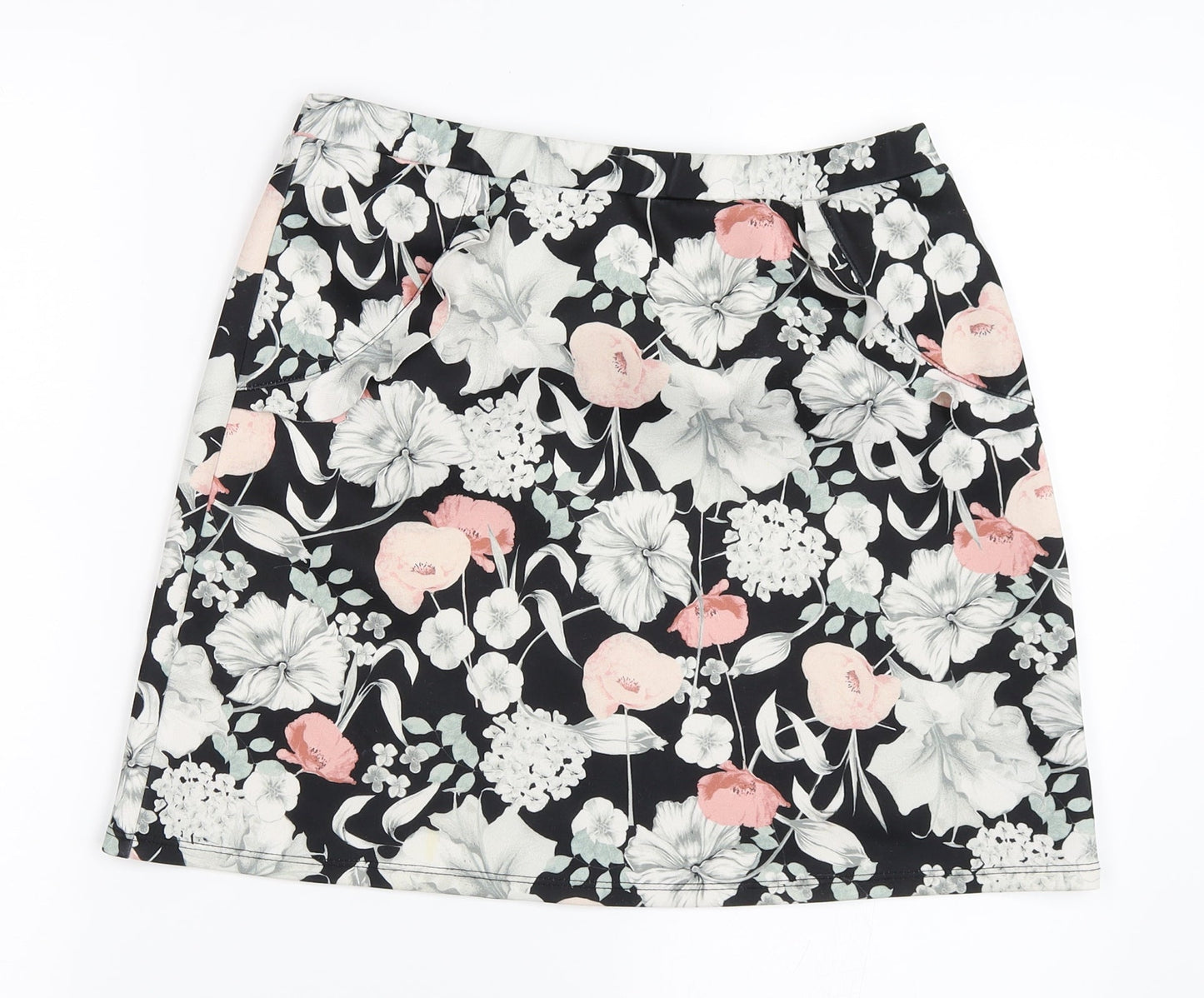 Miss Selfridge Womens Black Floral  Mini Skirt Size 10