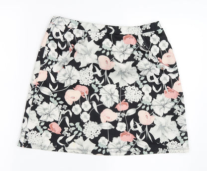 Miss Selfridge Womens Black Floral  Mini Skirt Size 10