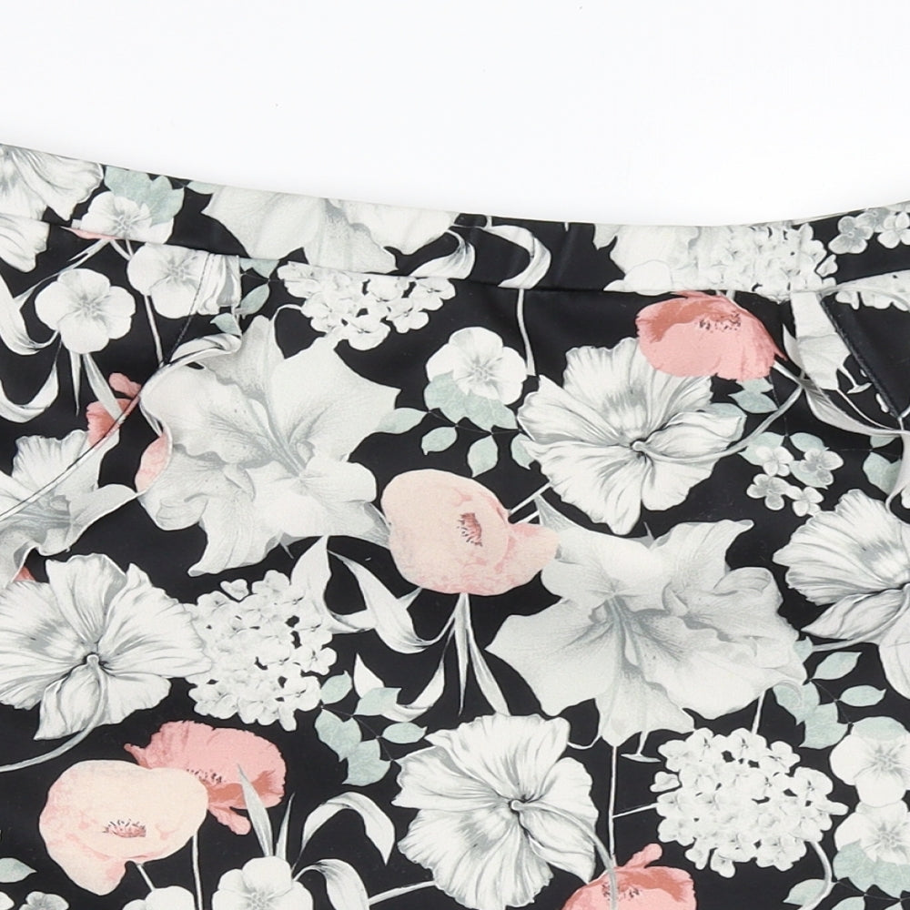 Miss Selfridge Womens Black Floral  Mini Skirt Size 10