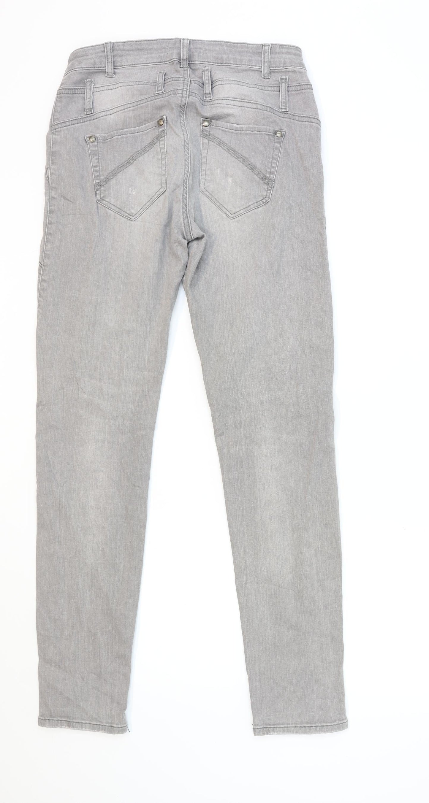 TREDY Womens Grey  Denim Skinny Jeans Size 12 L30 in