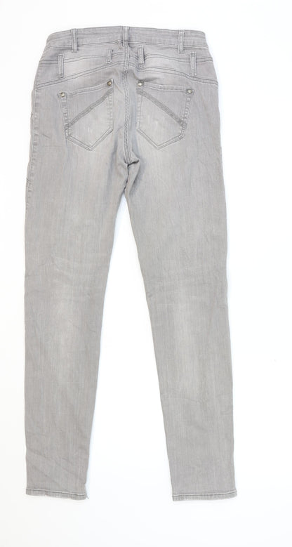 TREDY Womens Grey  Denim Skinny Jeans Size 12 L30 in