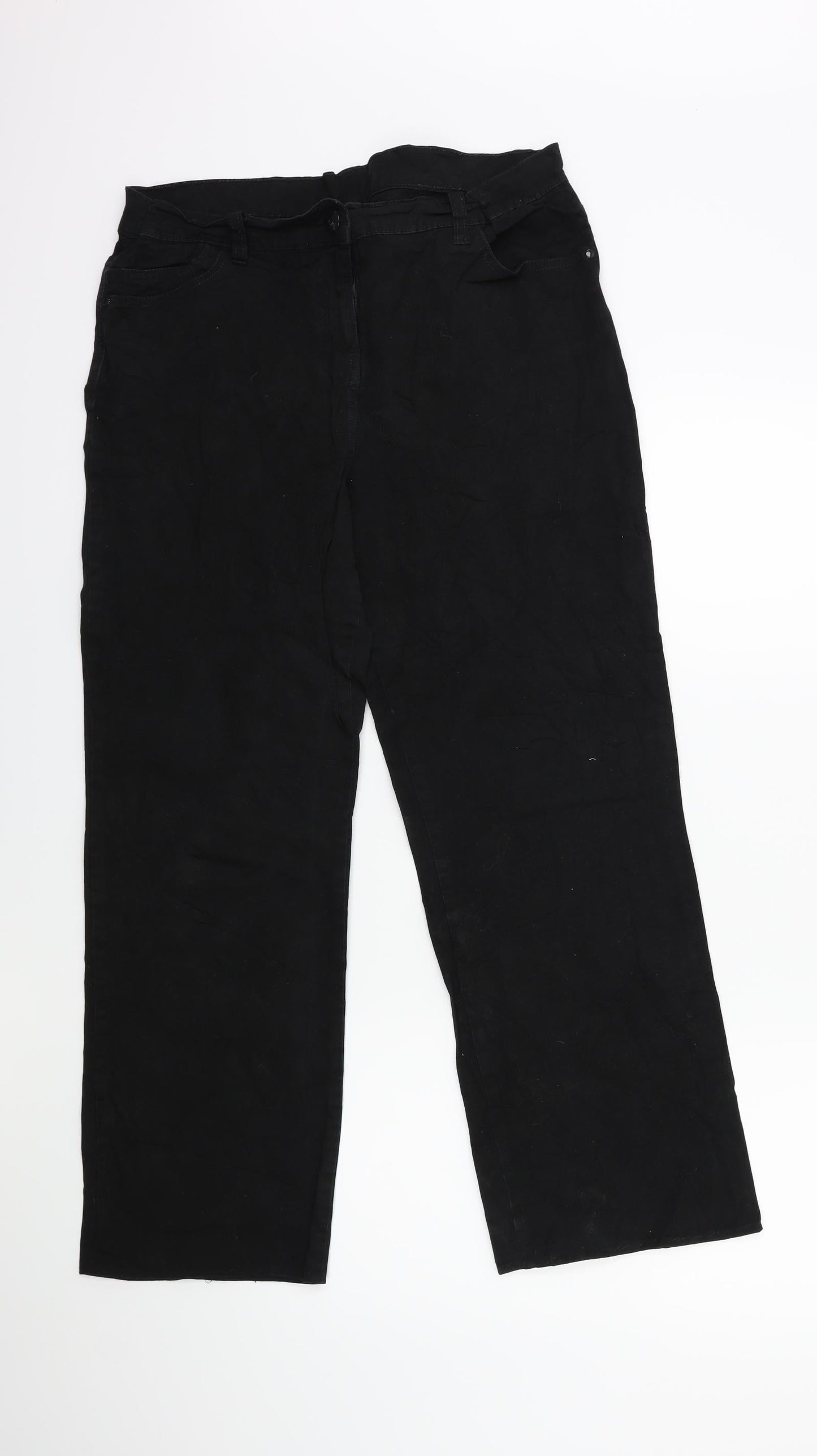 Womens UK Size 32 in Preworn Regular Fit Cargo Black Trousers