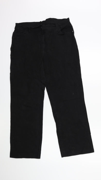 Womens UK Size 32 in Preworn Regular Fit Cargo Black Trousers