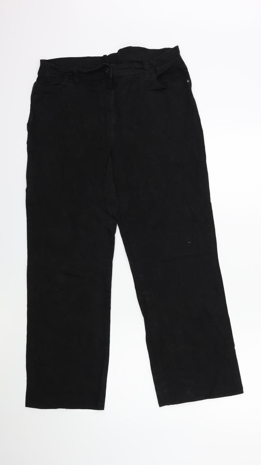 Womens UK Size 32 in Preworn Regular Fit Cargo Black Trousers
