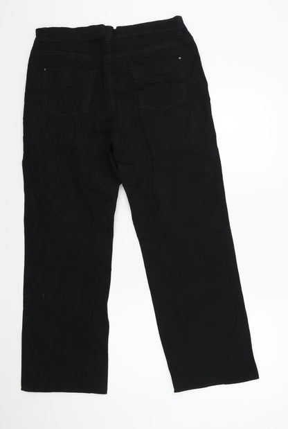 Womens UK Size 32 in Preworn Regular Fit Cargo Black Trousers