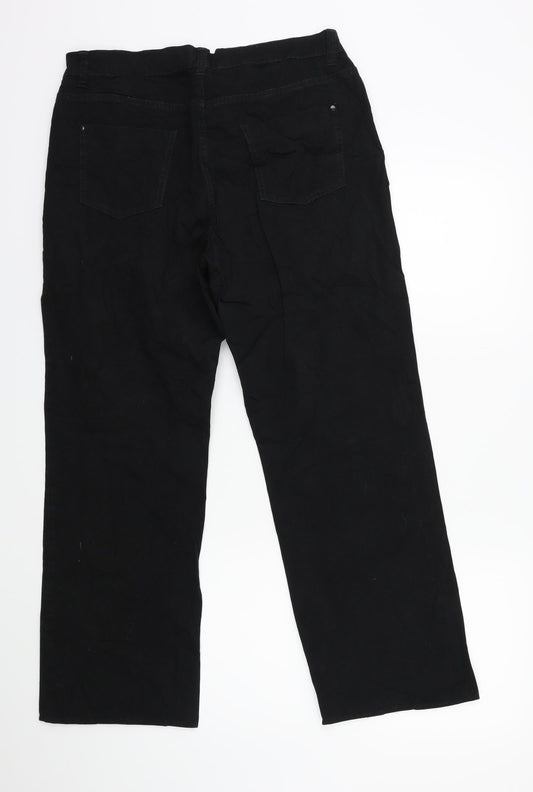 Womens UK Size 32 in Preworn Regular Fit Cargo Black Trousers