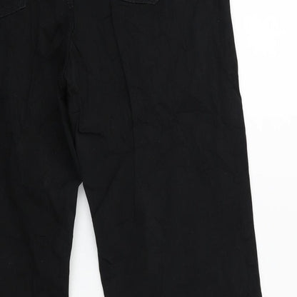 Womens UK Size 32 in Preworn Regular Fit Cargo Black Trousers
