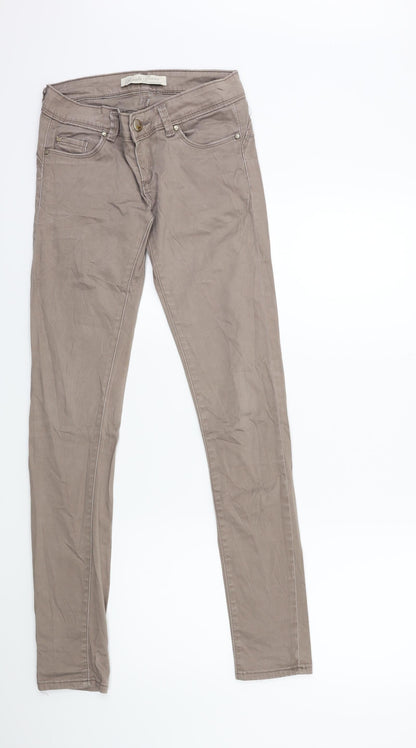 Womens UK Size S Reals Jeans Regular Fit Skinny Brown Jeans