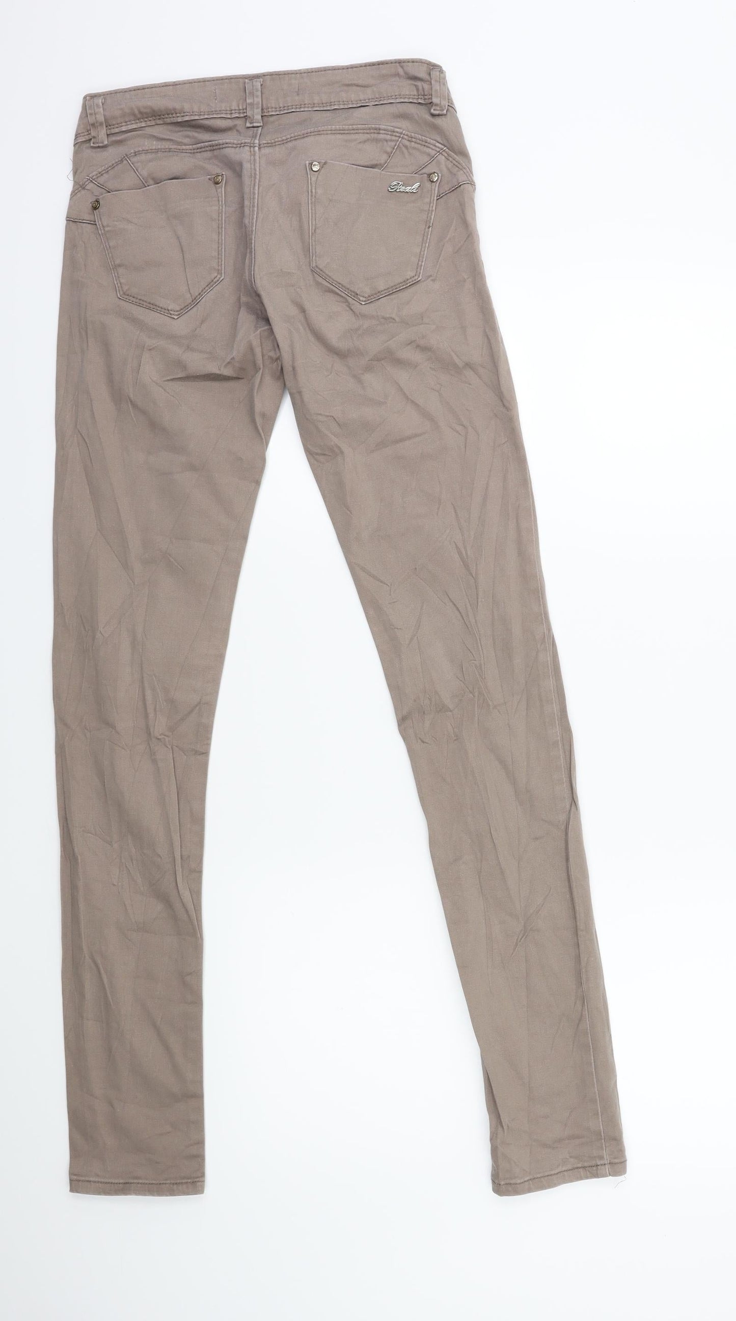 Womens UK Size S Reals Jeans Regular Fit Skinny Brown Jeans