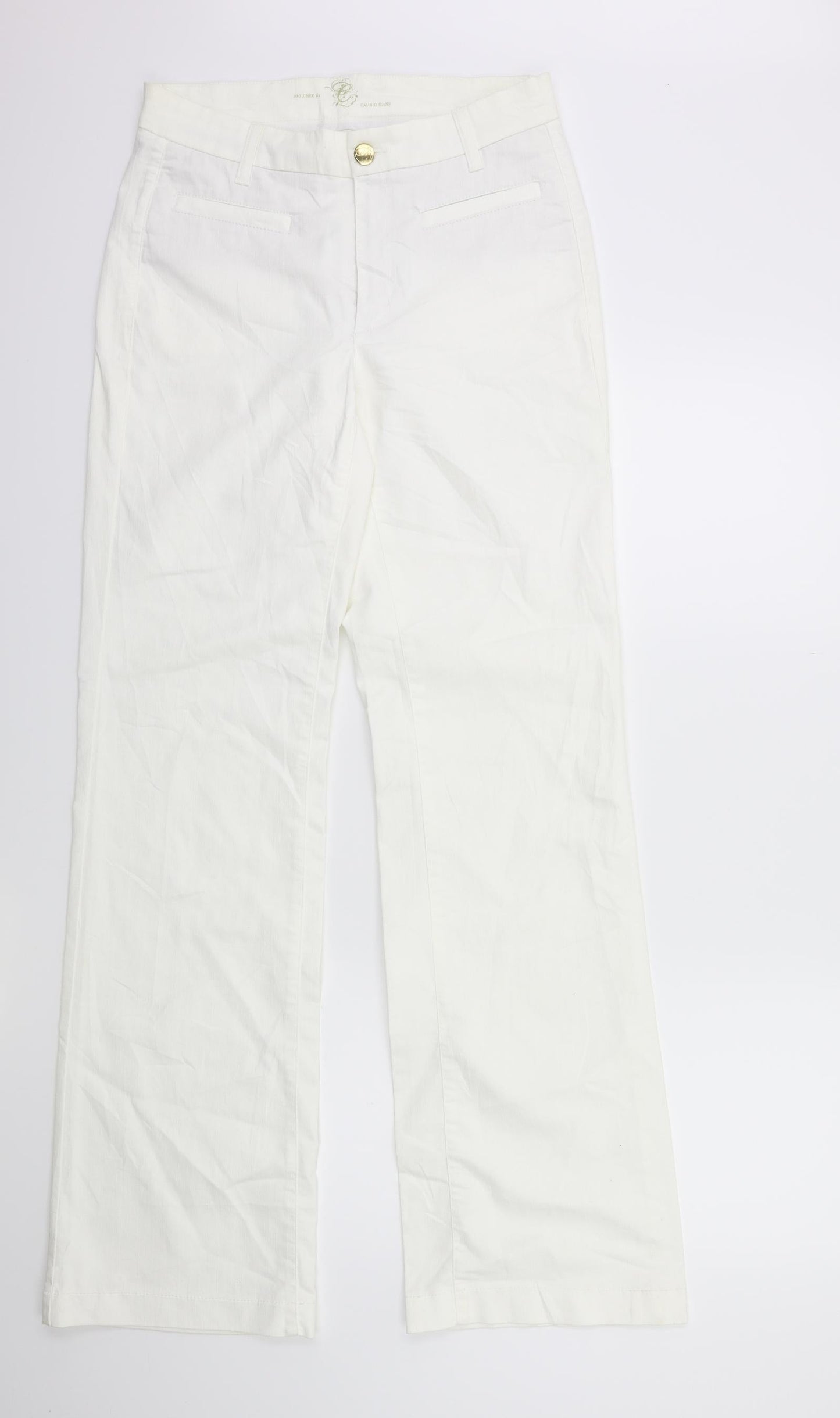 Womens UK Size 12 Cambio Regular Fit  White Jeans