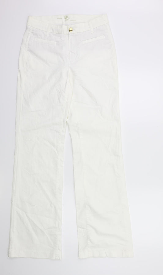 Womens UK Size 12 Cambio Regular Fit  White Jeans