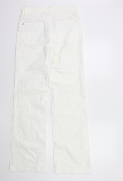 Womens UK Size 12 Cambio Regular Fit  White Jeans