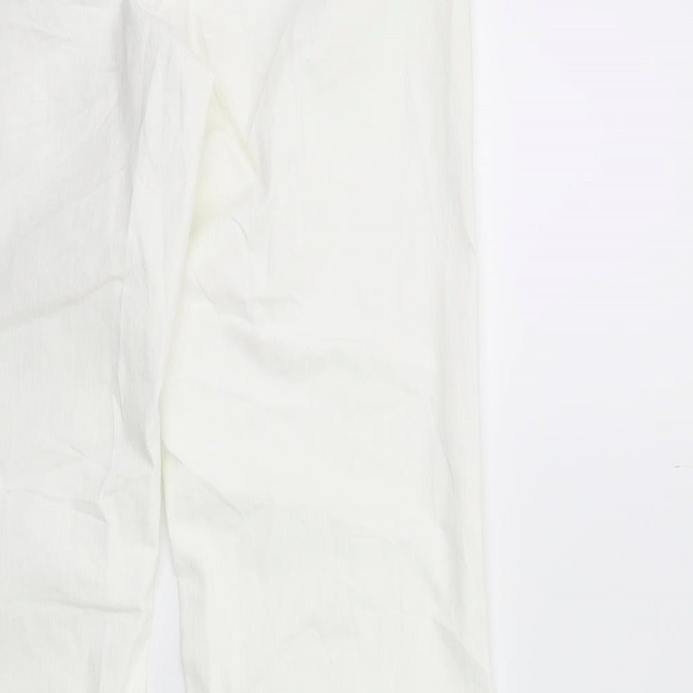 Womens UK Size 12 Cambio Regular Fit  White Jeans