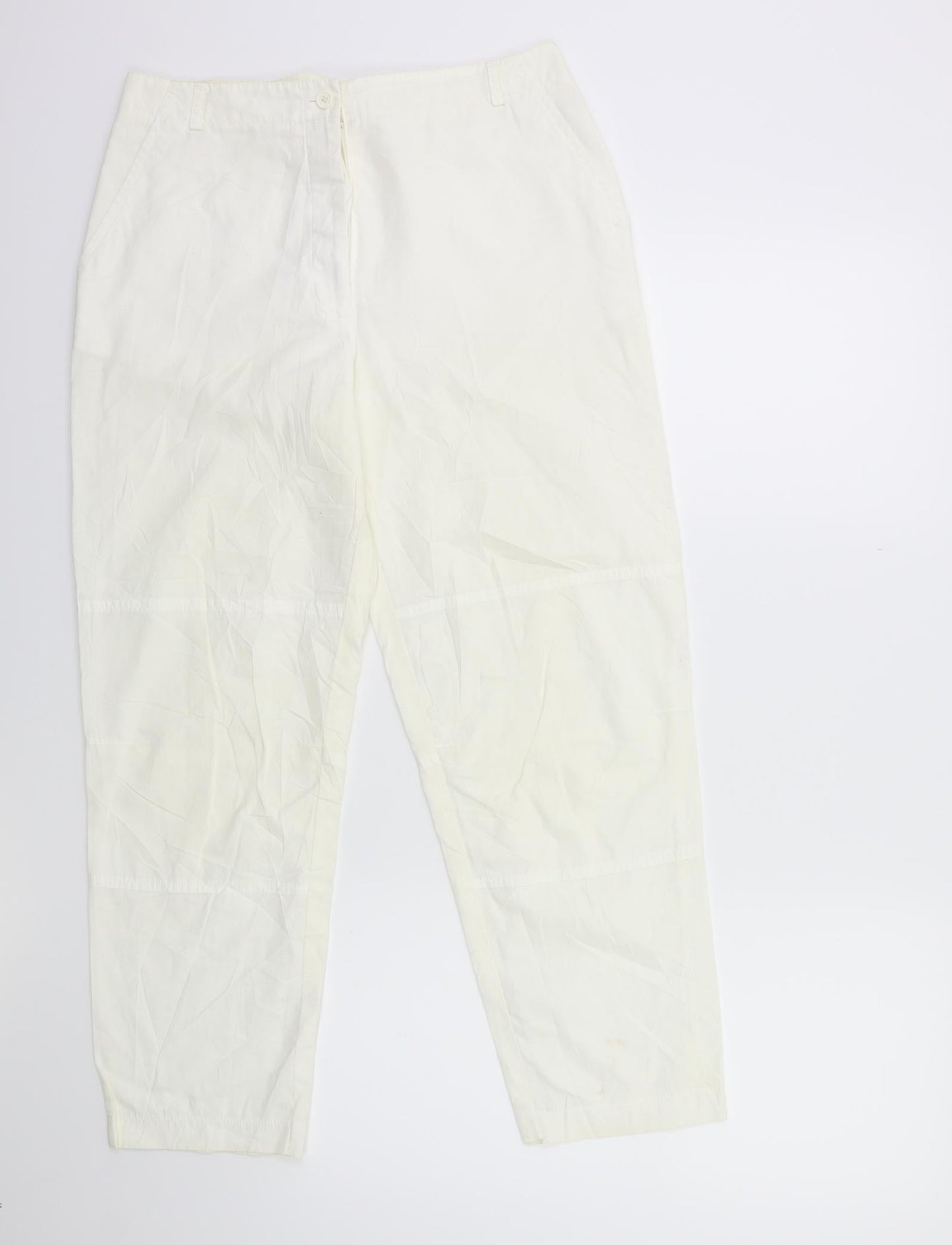Womens UK Size 14 Taifun Regular Fit  White Trousers