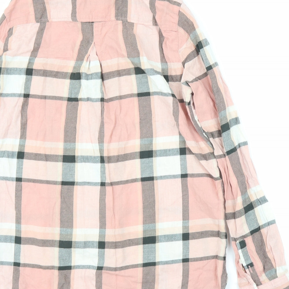 Womens UK Size 4 H&M Pink Basic Button-Up
