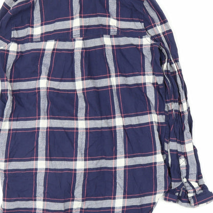 H&M Womens Blue Plaid  Basic Button-Up Size 6