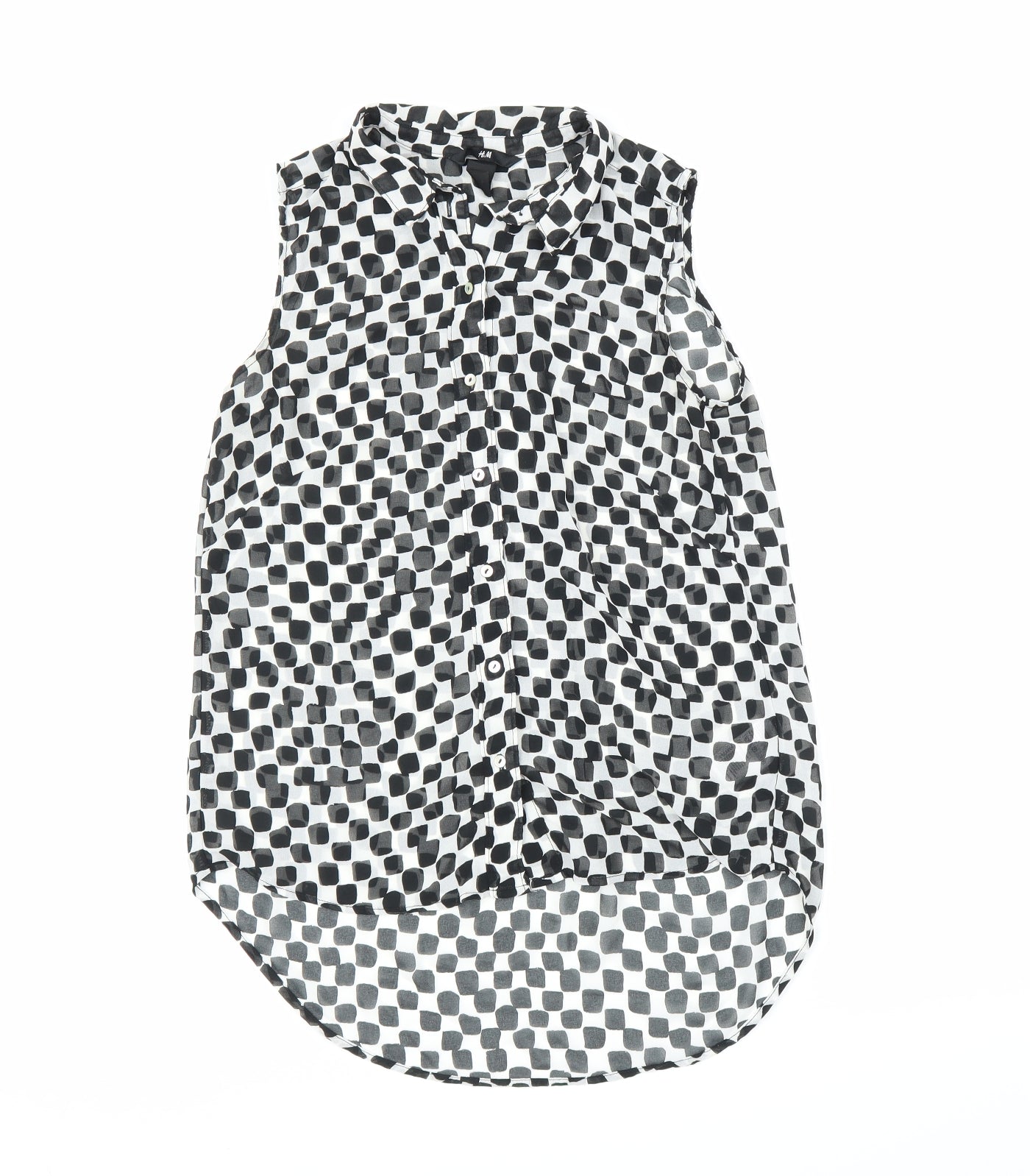 Womens UK Size 6 H&M Black Basic Button-Up