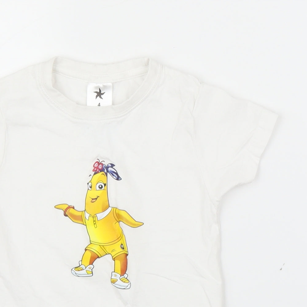 Monroy Sports Girls White   Basic T-Shirt Size 4 Years