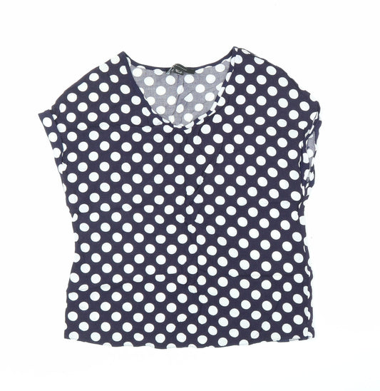 Primark Womens Blue Polka Dot  Basic Blouse Size 6