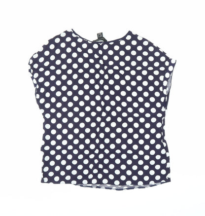 Primark Womens Blue Polka Dot  Basic Blouse Size 6