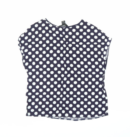Primark Womens Blue Polka Dot  Basic Blouse Size 6