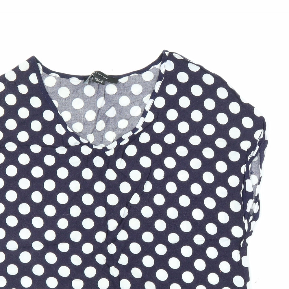 Primark Womens Blue Polka Dot  Basic Blouse Size 6